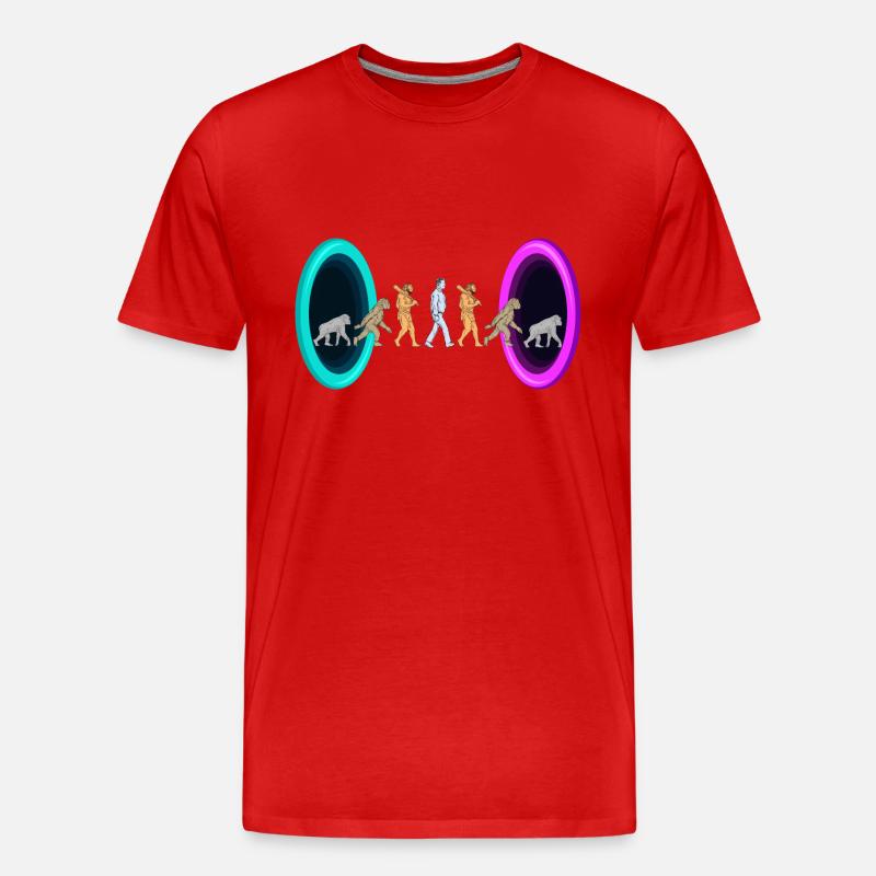 Evolution durch Portale - Männer Premium Bio T-Shirt - Rot