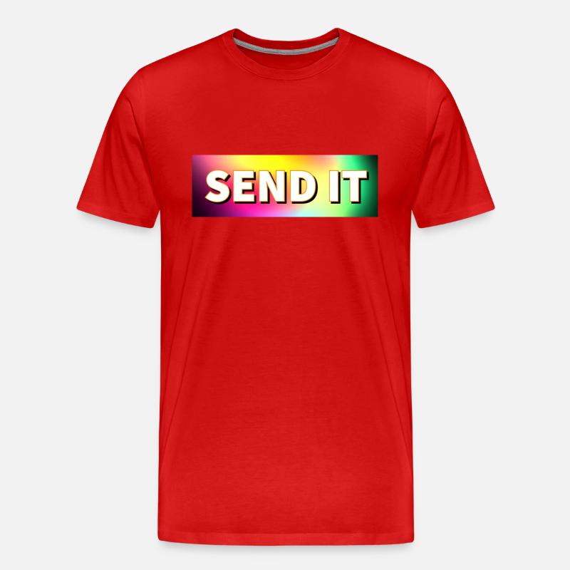 SEND IT Boxlogo - Männer Premium Bio T-Shirt - Rot
