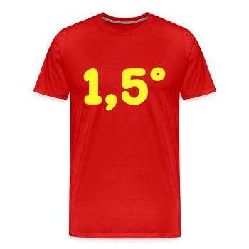 CIBLE DE 1,5 DEGRÉ - T-shirt bio Premium Homme - rouge - Devant - Damien (186cm)