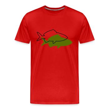 Poisson rouge - T-shirt bio Premium Homme - rouge - Devant - Damien (186cm)