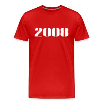 2000 - Cadeau né en 2000 - T-shirt bio Premium Homme - rouge - Devant - Damien (186cm)