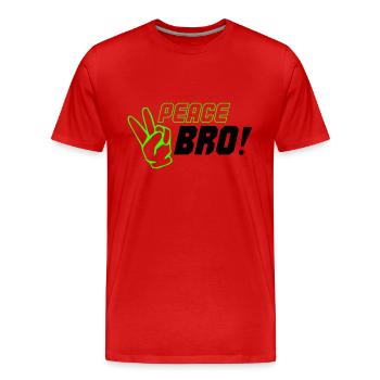 peace bro 02 - Männer Premium Bio T-Shirt - Rot - Vorne - Damien (186cm)