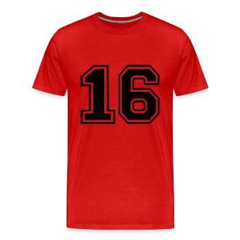 16 - T-shirt bio Premium Homme - rouge - Devant - Damien (186cm)
