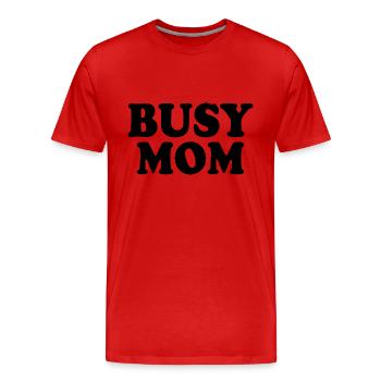 Busy mom - Männer Premium Bio T-Shirt - Rot - Vorne - Damien (186cm)