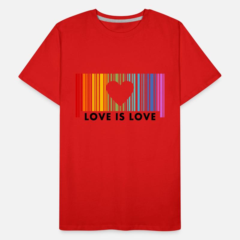 Liebe ist Liebe Regenbogen Barcode Männer Premium Bio T-Shirt