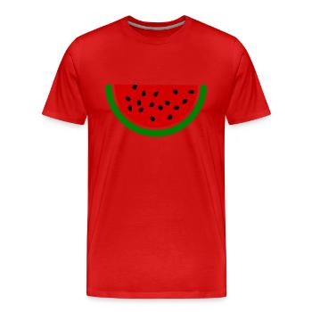 Melon pastèque - T-shirt bio Premium Homme - rouge - Devant - Damien (186cm)