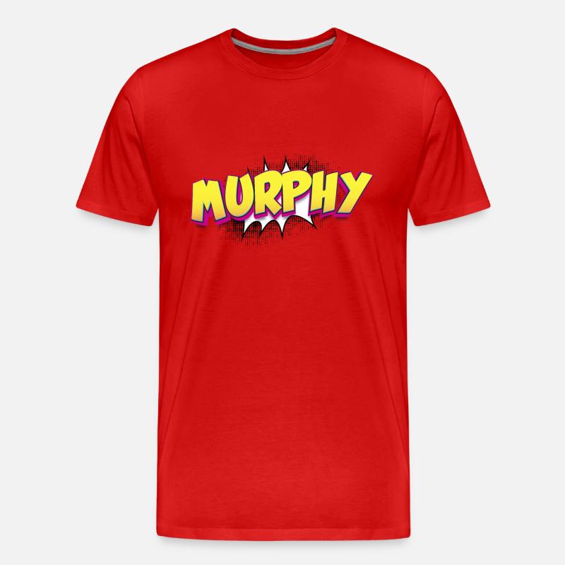 Murphy Benutzerdefinierter Name Comic-Buch-Stil Pop-Art, - Männer Premium Bio T-Shirt - Rot