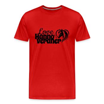 Hannoveraner Love Herz Pferdekopf - Männer Premium Bio T-Shirt - Rot - Vorne - Damien (186cm)