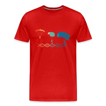 Fallschirme sind Teil meiner DNA - Männer Premium Bio T-Shirt - Rot - Vorne - Damien (186cm)