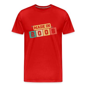 2008 anniversaire 2008 né en 2008 anniversaire - T-shirt bio Premium Homme - rouge - Devant - Damien (186cm)