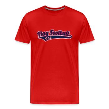 Flag Football Dad - Vater - Men's Premium Organic T-Shirt - red - Front - Damien (186cm)