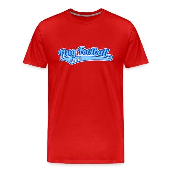 Flag Football Dad - Vater - Men's Premium Organic T-Shirt - red - Front - Damien (186cm)