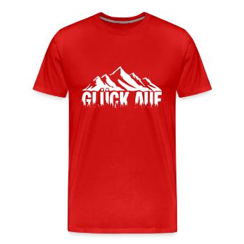 Glueck auf Berg - Männer Premium Bio T-Shirt - Rot - Vorne - Damien (186cm)