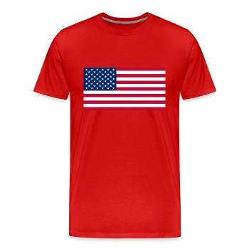 USA drapeau bannière - T-shirt bio Premium Homme - rouge - Devant - Damien (186cm)