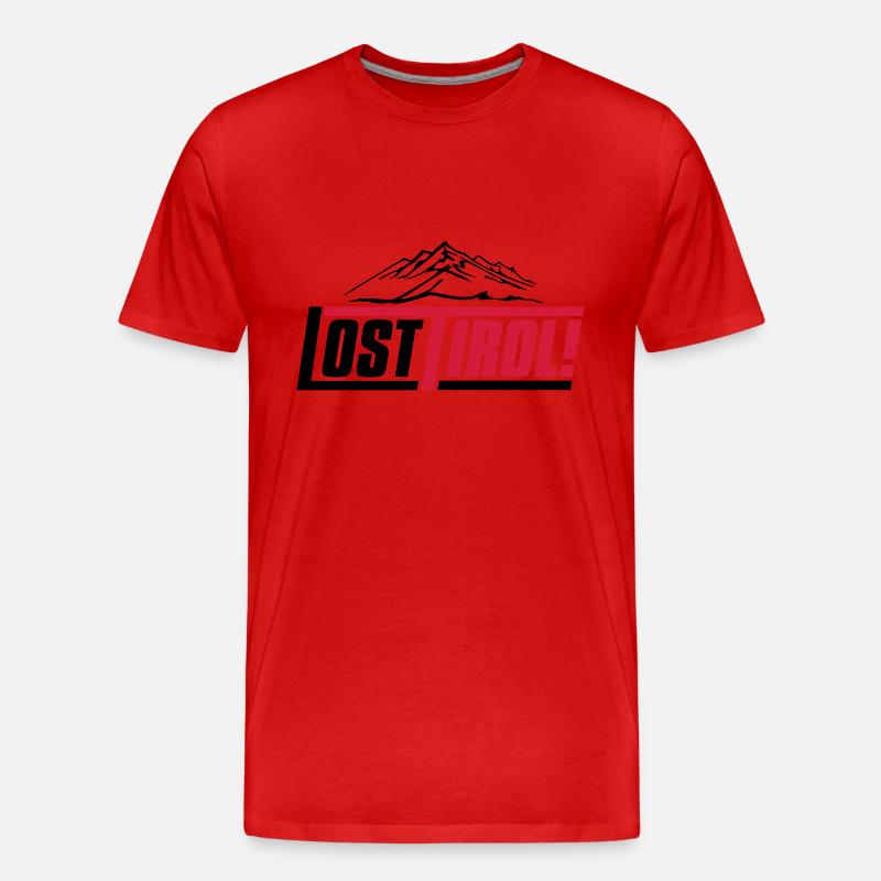 lost-tirol-v1 - Männer Premium Bio T-Shirt - Rot