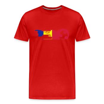 Feuerfußball Romania - Männer Premium Bio T-Shirt - Rot - Vorne - Damien (186cm)
