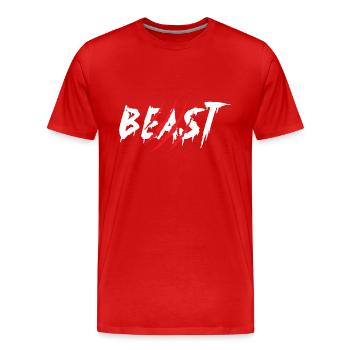 Beast Geschenk Partnerlook Beziehung Partnerschaft - Männer Premium Bio T-Shirt - Rot - Vorne - Damien (186cm)