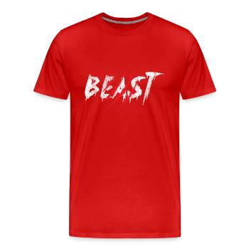 Beast Geschenk Partnerlook Beziehung Partnerschaft - Männer Premium Bio T-Shirt - Rot - Vorne - Damien (186cm)