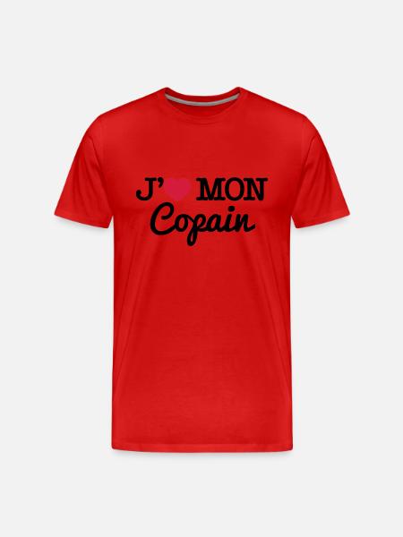 J'aime mon copain - T-shirt bio Premium Homme - rouge