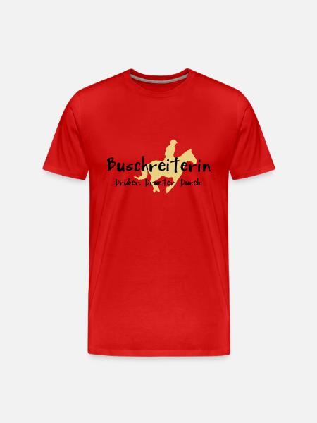 Buschreiterin - Männer Premium Bio T-Shirt - Rot