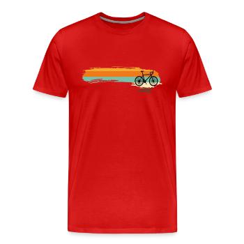 Fahrrad Rennrad Retro Design - Männer Premium Bio T-Shirt - Rot - Vorne - Damien (186cm)