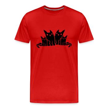 Family Papa Mama Cats - Men's Premium Organic T-Shirt - red - Front - Damien (186cm)