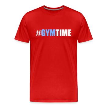 Gym time - Men's Premium Organic T-Shirt - red - Front - Damien (186cm)