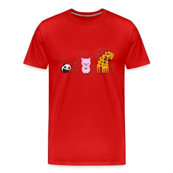 Évolution - Animaux - T-shirt bio Premium Homme - rouge - Devant - Damien (186cm)