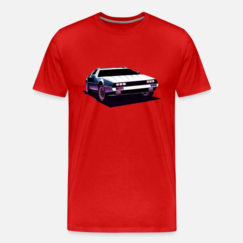 Delorean Youngtimer Oldtimer - Männer Premium Bio T-Shirt - Rot