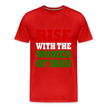 Rise with the women of iran - Men's Premium Organic T-Shirt - red - Front - Damien (186cm)