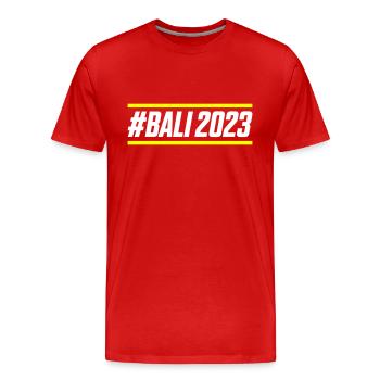 Bali 2023 - Männer Premium Bio T-Shirt - Rot - Vorne - Damien (186cm)