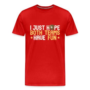 Baseballspieler Baseball Handschuhe Ball - Männer Premium Bio T-Shirt - Rot - Vorne - Damien (186cm)