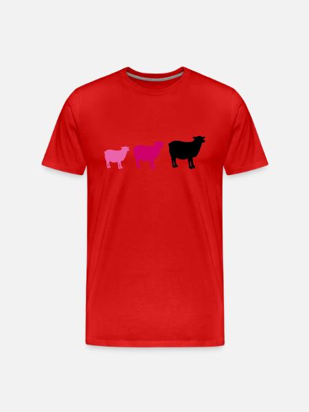 sheep family - Männer Premium Bio T-Shirt - Rot