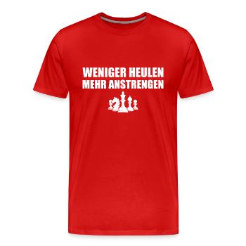 Schach Humor Weniger heulen Schachspieler - Männer Premium Bio T-Shirt - Rot - Vorne - Damien (186cm)
