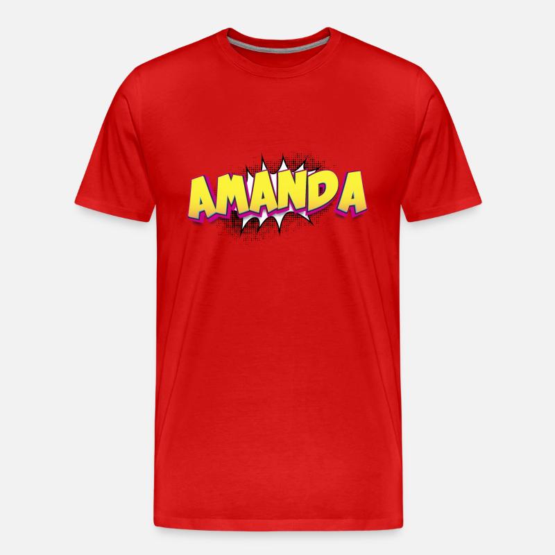 Amanda benutzerdefinierter Name Comic-Stil Pop-Art, - Männer Premium Bio T-Shirt - Rot
