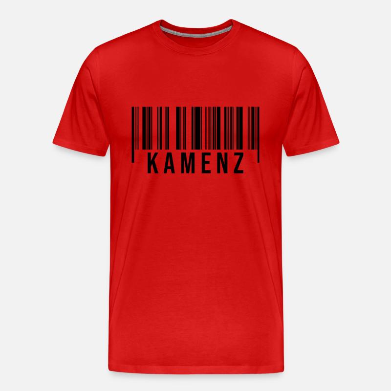 Kamenz Strichcode - Männer Premium Bio T-Shirt - Rot