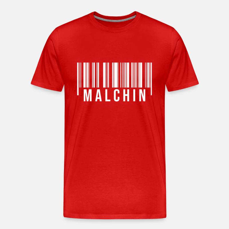 Malchin Strichcode - Männer Premium Bio T-Shirt - Rot
