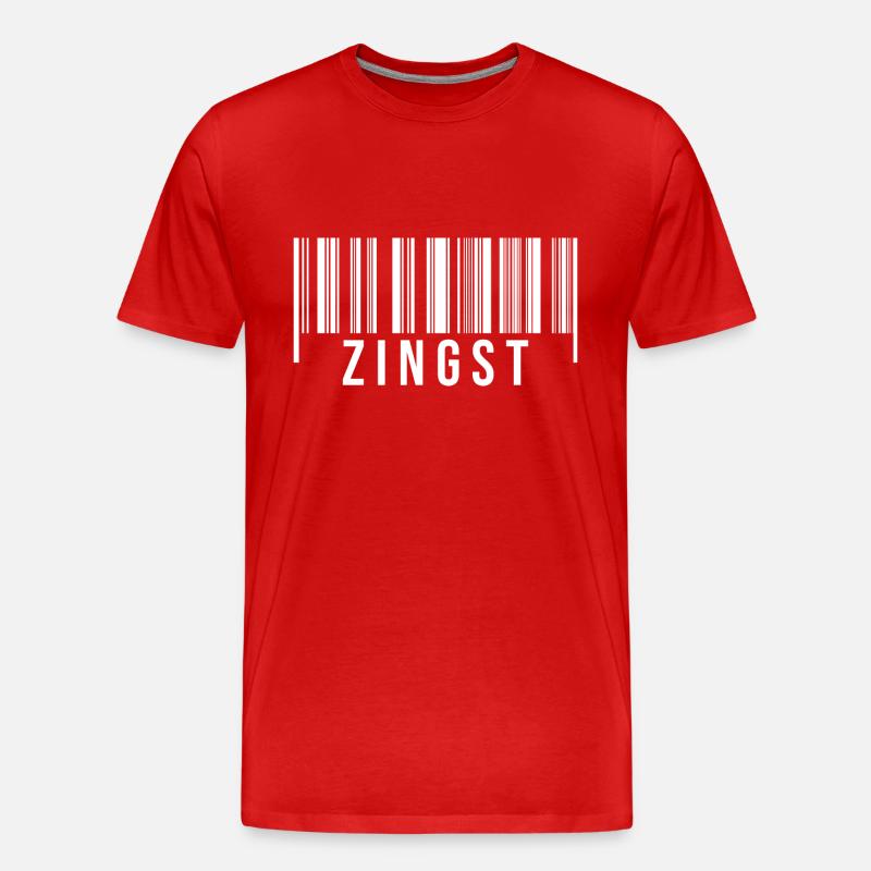 Zingst Strichcode - Männer Premium Bio T-Shirt - Rot