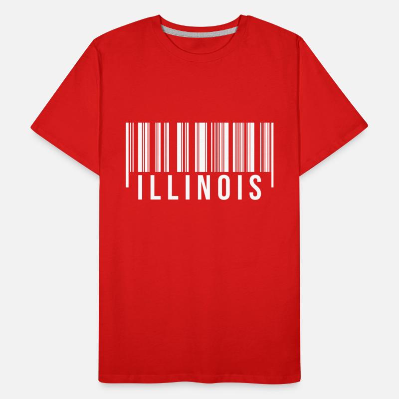 Code à barres de l’Illinois T-shirt bio Premium Homme