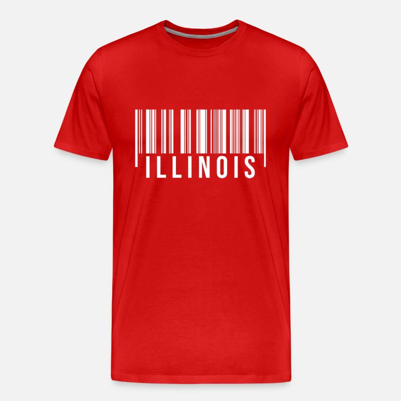 Illinois Barcode - Männer Premium Bio T-Shirt - Rot