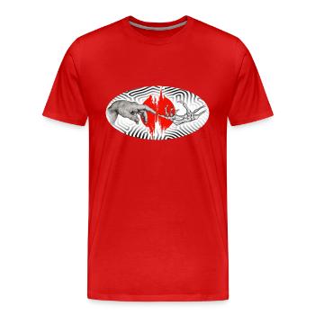 Life and death - Männer Premium Bio T-Shirt - Rot - Vorne - Damien (186cm)