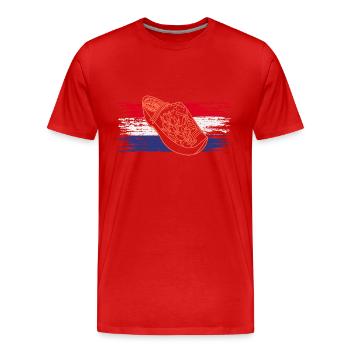 Niederlande Holzschuh National Symbol Flagge - Männer Premium Bio T-Shirt - Rot - Vorne - Damien (186cm)