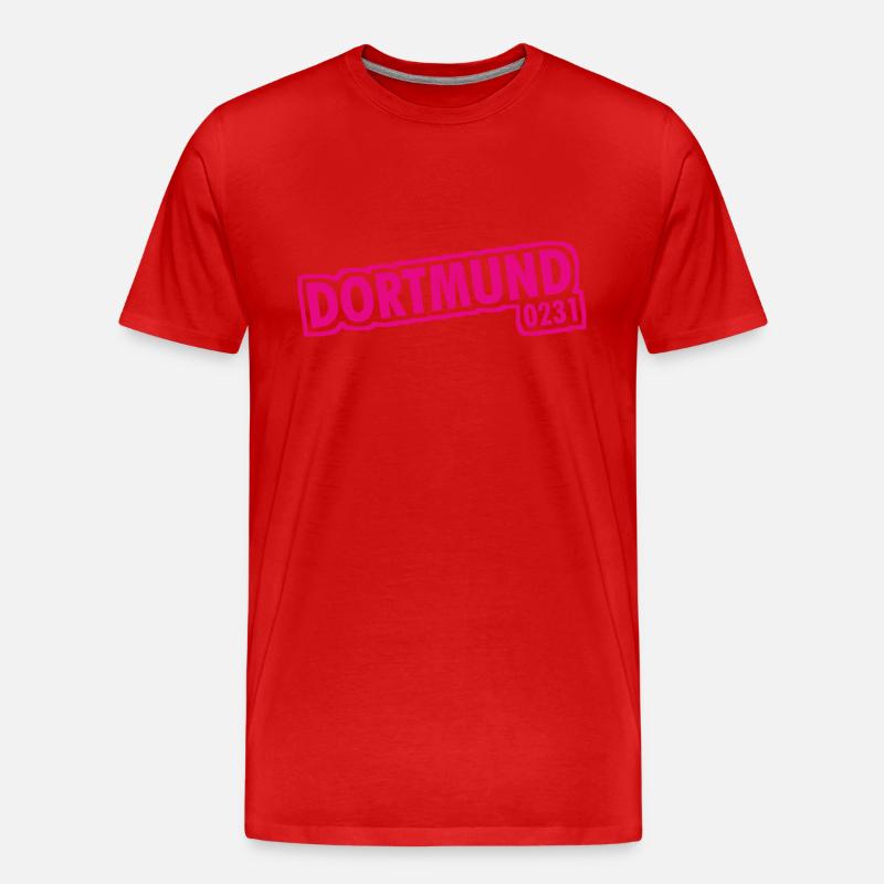 Dortmund - 0231 - Vorwahl - Männer Premium Bio T-Shirt - Rot