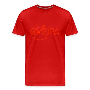 Opa Fahrrad Rentner Rente - Männer Premium Bio T-Shirt - Rot - Vorne - Damien (186cm)