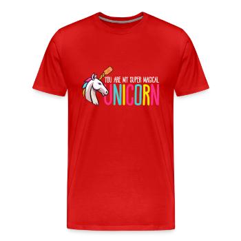 super magical unicorn - T-shirt bio Premium Homme - rouge - Devant - Damien (186cm)