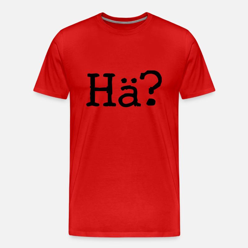 Hä? - Fragezeichen - Ausspruch - Frage - Männer Premium Bio T-Shirt - Rot