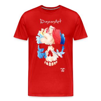 Skull-Logo reds - Männer Premium Bio T-Shirt - Rot - Vorne - Damien (186cm)