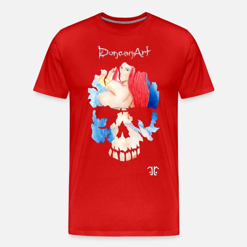 Skull-Logo reds - Männer Premium Bio T-Shirt - Rot