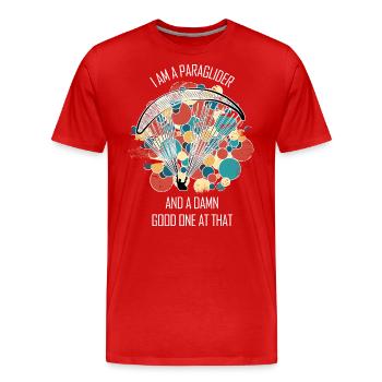Paragliding Gleitschirm Paragleiter Paraglider - Männer Premium Bio T-Shirt - Rot - Vorne - Damien (186cm)