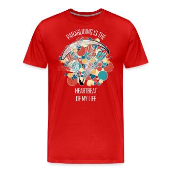 Paragliding Gleitschirm Paragleiter Paraglider - Männer Premium Bio T-Shirt - Rot - Vorne - Damien (186cm)